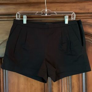 J Crew Black Pleated Cotton Pique Shorts